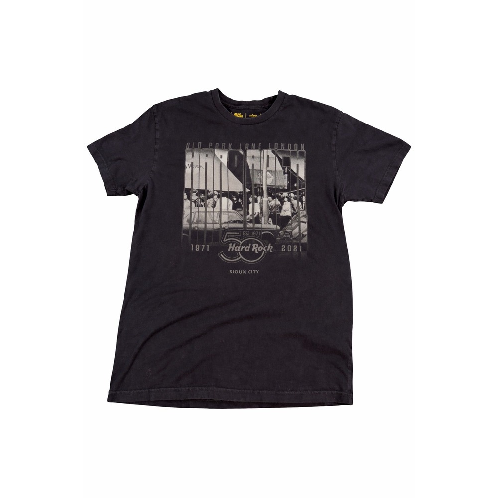 #47 Hard Rock Cafe Sioux City T-Shirt M 50th Anniversary 2021 Black Graphic Tee